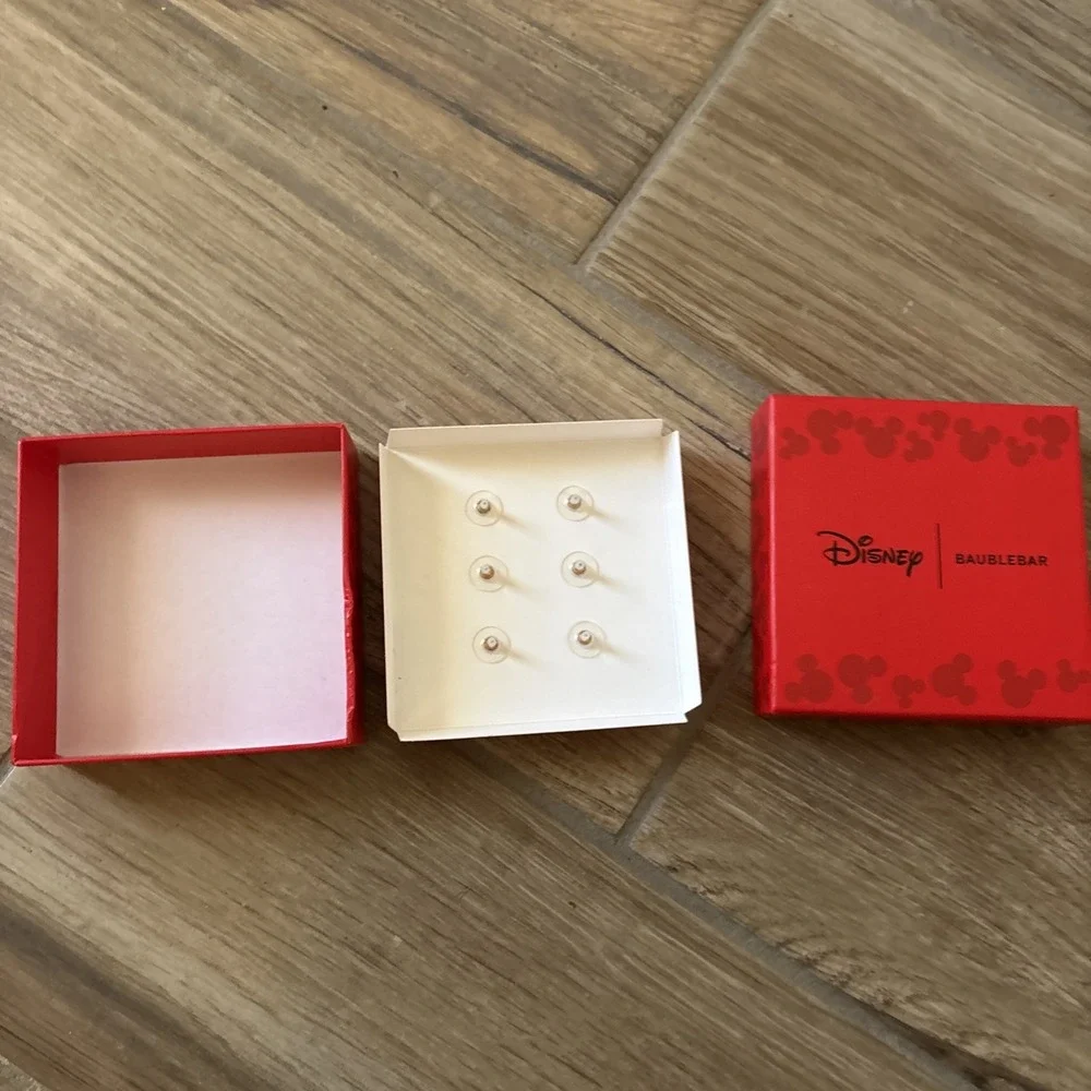 Disney Baublebar Christmas Sweater Trees Ornaments Earrings Set Of 3‎ Studs